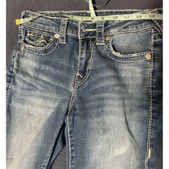 True Religion Jennie Curvy Mid Rise Denim Capri Size 27 Light Wash Jean - Picture 11 of 12